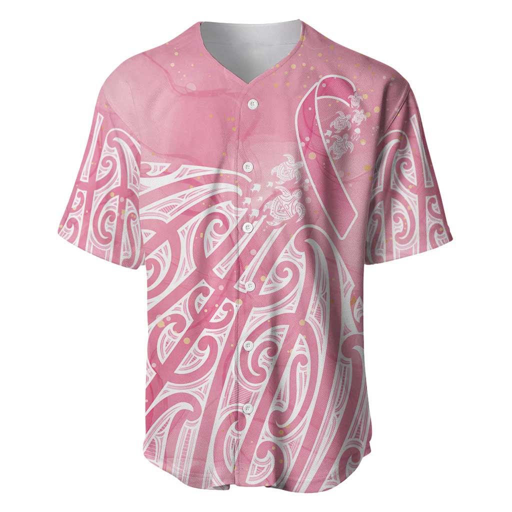 Breast Cancer Awareness Maori Baseball Jersey Kia Kaha Kia Maia Kia Manawanui - Polynesian Pride