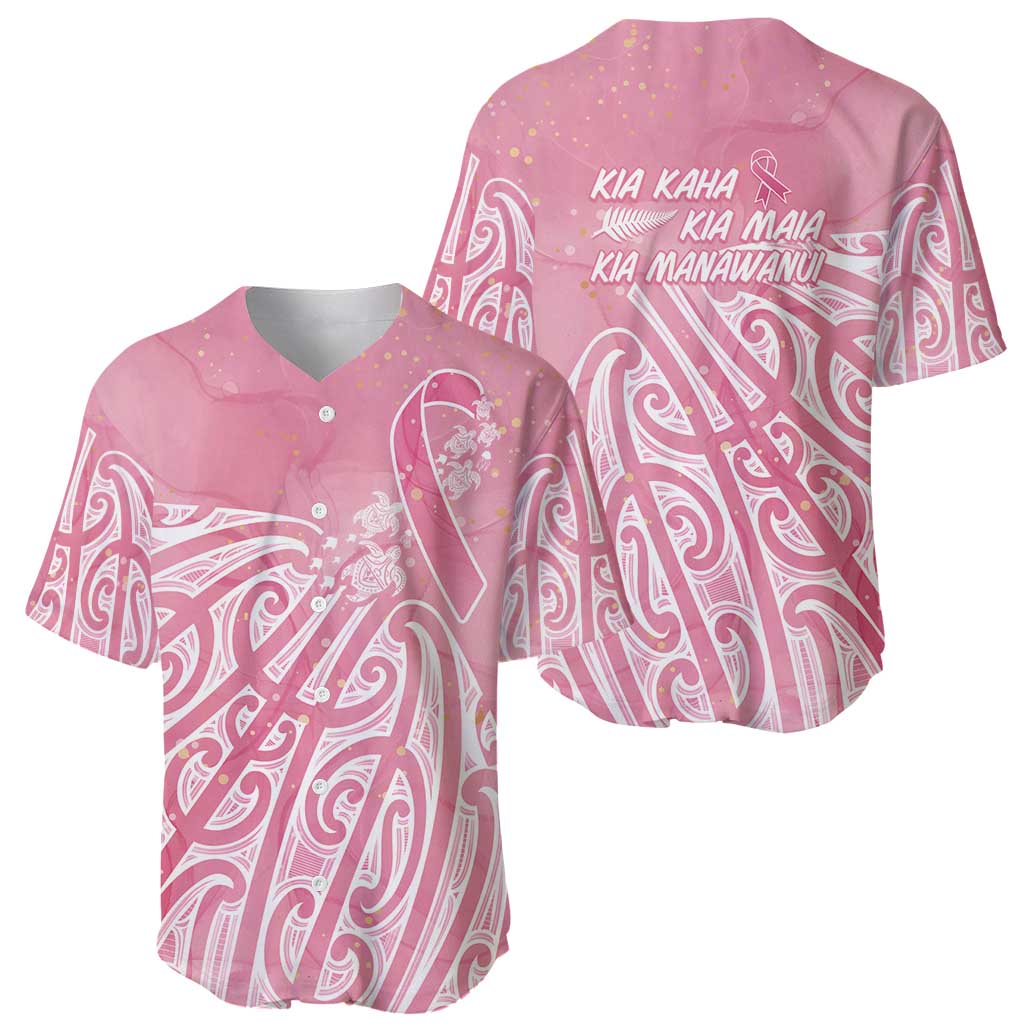 Breast Cancer Awareness Maori Baseball Jersey Kia Kaha Kia Maia Kia Manawanui - Polynesian Pride