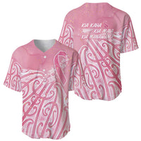Breast Cancer Awareness Maori Baseball Jersey Kia Kaha Kia Maia Kia Manawanui - Polynesian Pride