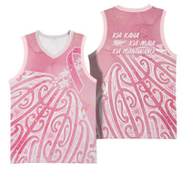 Breast Cancer Awareness Maori Basketball Jersey Kia Kaha Kia Maia Kia Manawanui - Polynesian Pride