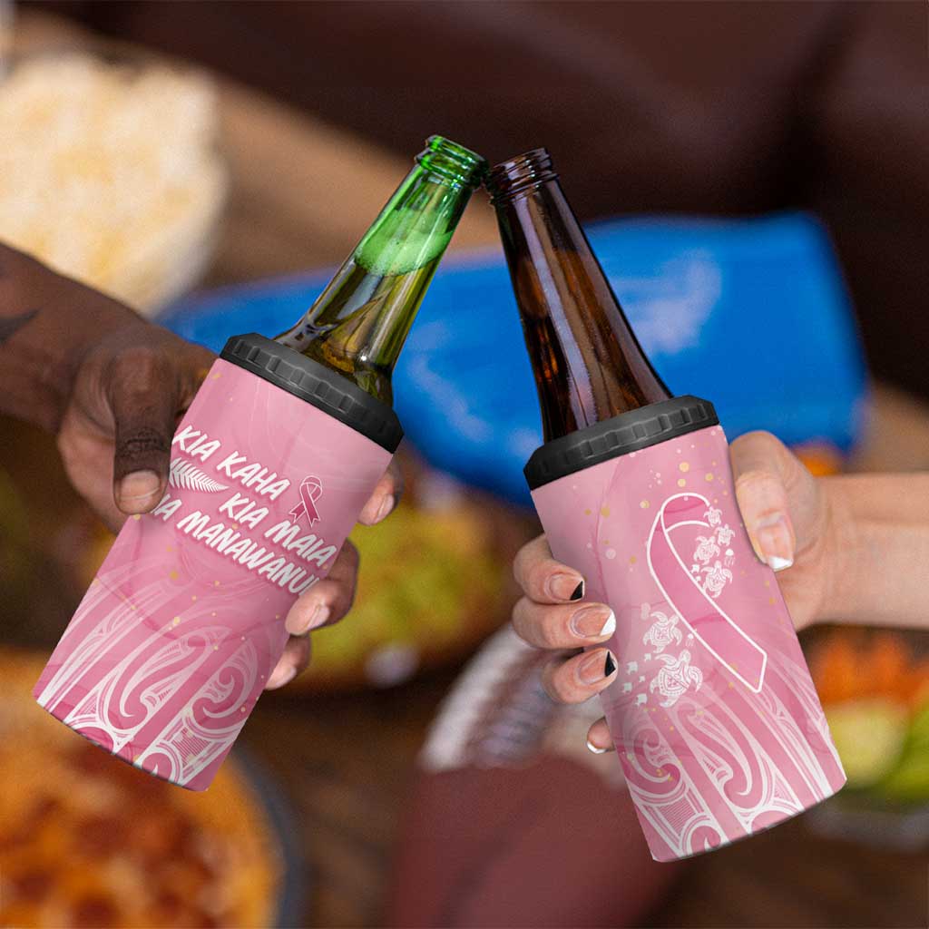 Breast Cancer Awareness Maori 4 in 1 Can Cooler Tumbler Kia Kaha Kia Maia Kia Manawanui - Polynesian Pride