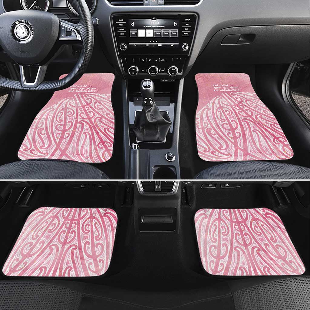 Breast Cancer Awareness Maori Car Mats Kia Kaha Kia Maia Kia Manawanui - Polynesian Pride