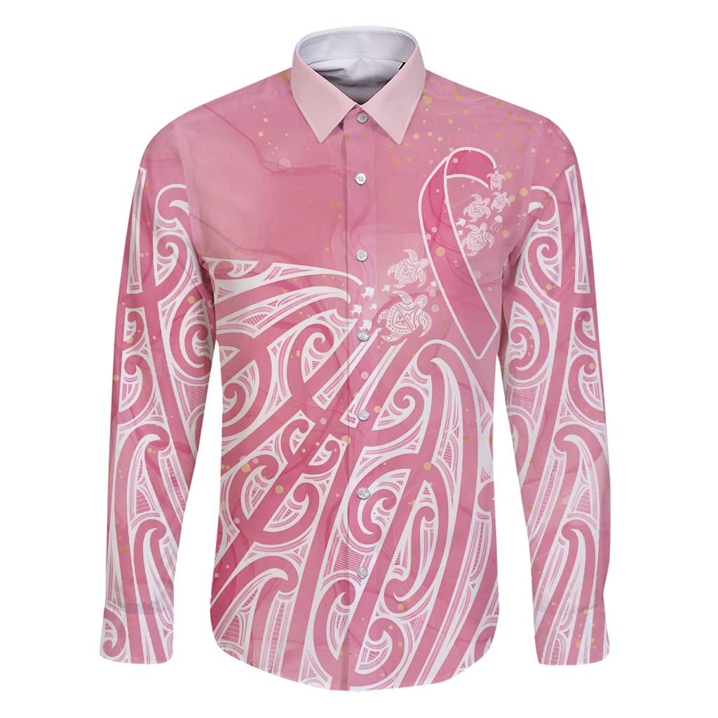 Breast Cancer Awareness Maori Family Matching Puletasi and Hawaiian Shirt Kia Kaha Kia Maia Kia Manawanui - Polynesian Pride