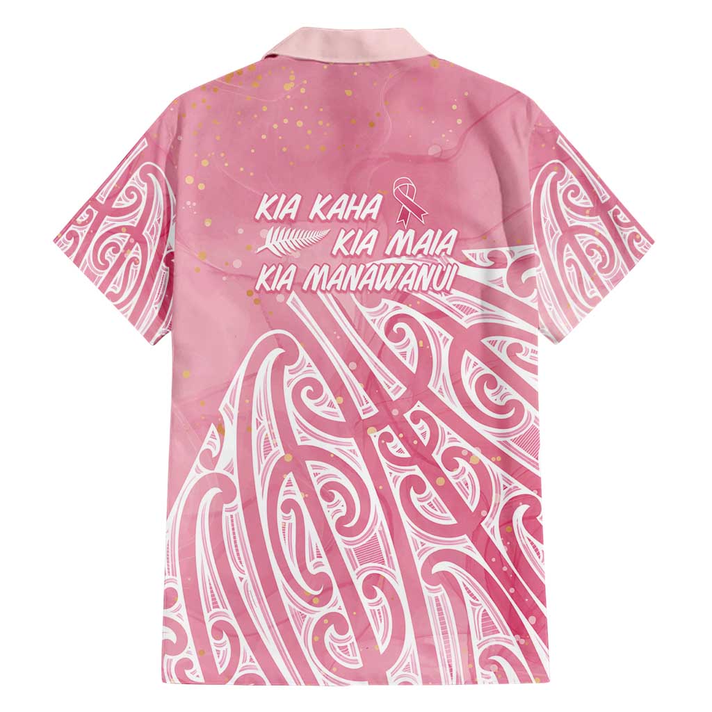 Breast Cancer Awareness Maori Family Matching Short Sleeve Bodycon Dress and Hawaiian Shirt Kia Kaha Kia Maia Kia Manawanui - Polynesian Pride