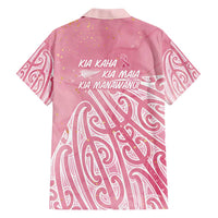 Breast Cancer Awareness Maori Family Matching Short Sleeve Bodycon Dress and Hawaiian Shirt Kia Kaha Kia Maia Kia Manawanui - Polynesian Pride
