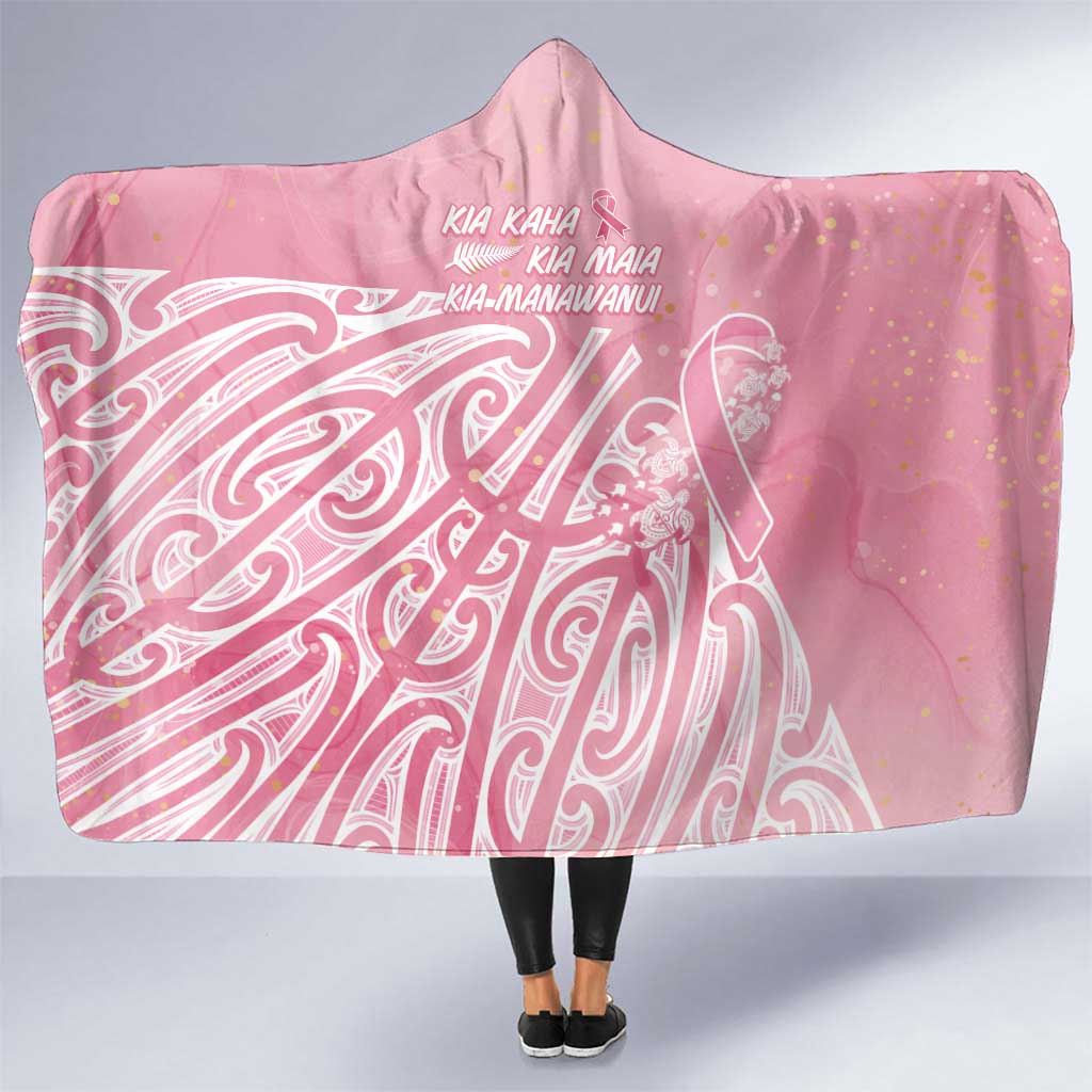 Breast Cancer Awareness Maori Hooded Blanket Kia Kaha Kia Maia Kia Manawanui - Polynesian Pride