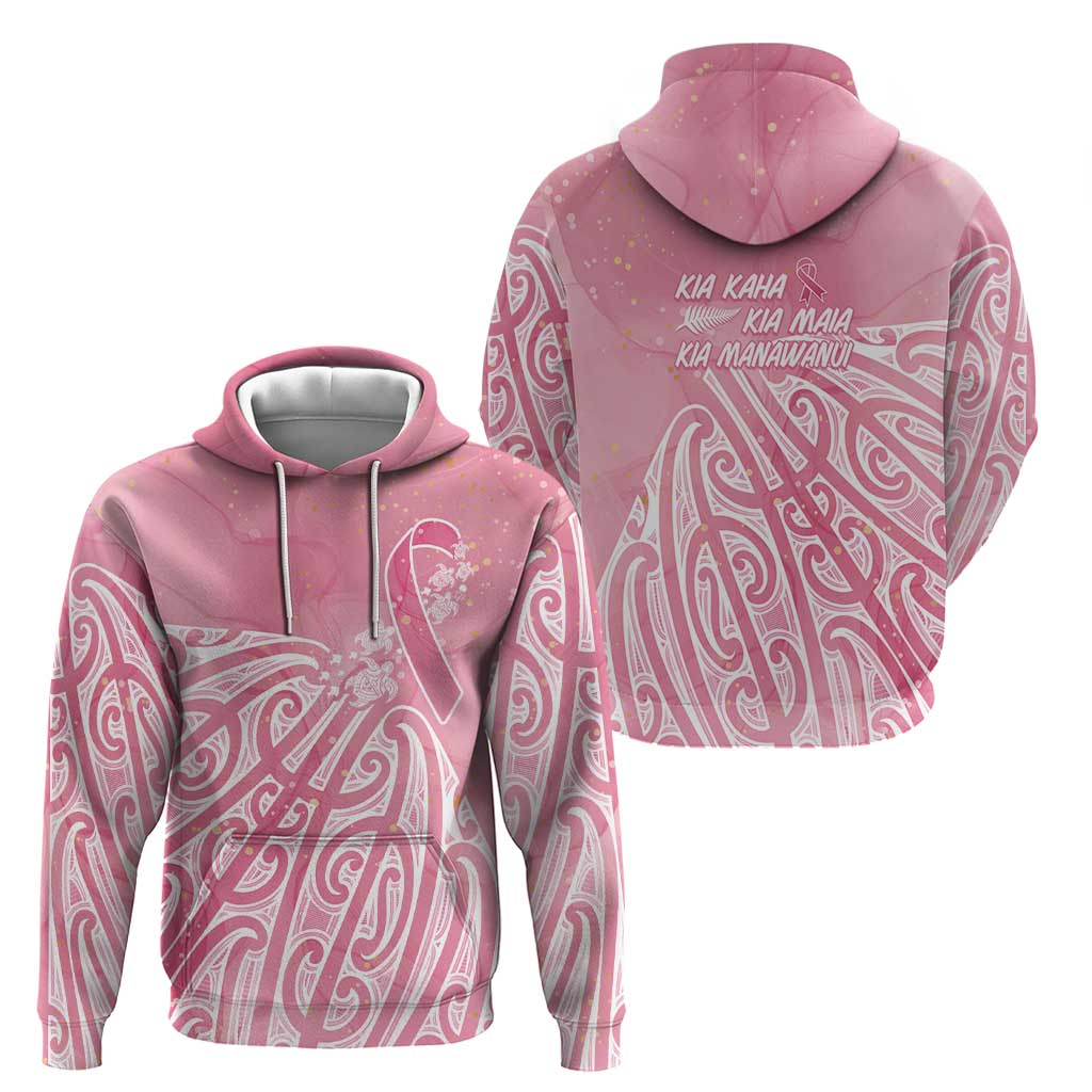 Breast Cancer Awareness Maori Hoodie Kia Kaha Kia Maia Kia Manawanui - Polynesian Pride