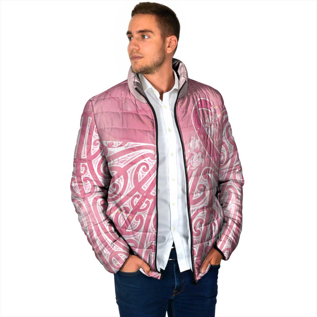 Breast Cancer Awareness Maori Padded Jacket Kia Kaha Kia Maia Kia Manawanui - Polynesian Pride