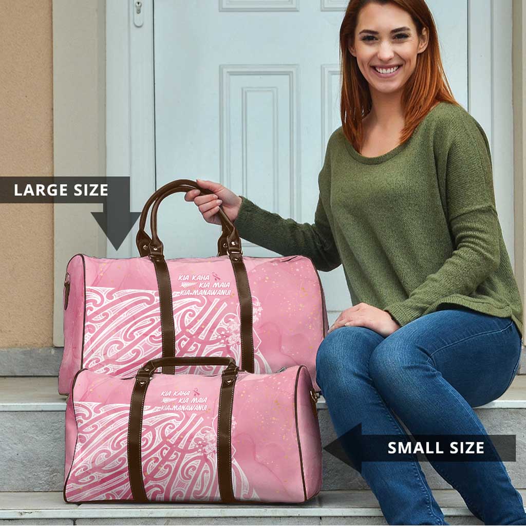 Breast Cancer Awareness Maori Travel Bag Kia Kaha Kia Maia Kia Manawanui - Polynesian Pride