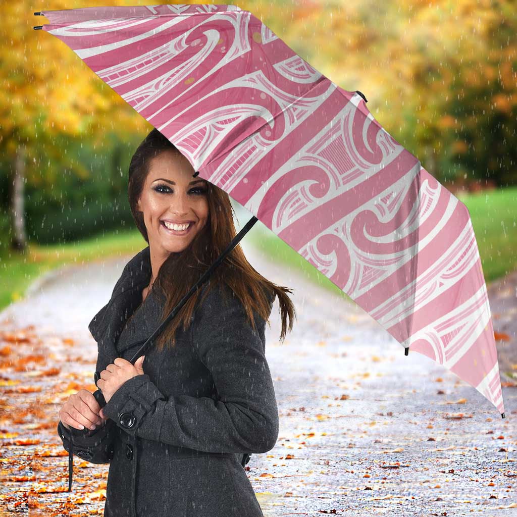 Breast Cancer Awareness Maori Umbrella Kia Kaha Kia Maia Kia Manawanui - Polynesian Pride
