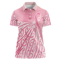 Breast Cancer Awareness Maori Women Polo Shirt Kia Kaha Kia Maia Kia Manawanui - Polynesian Pride