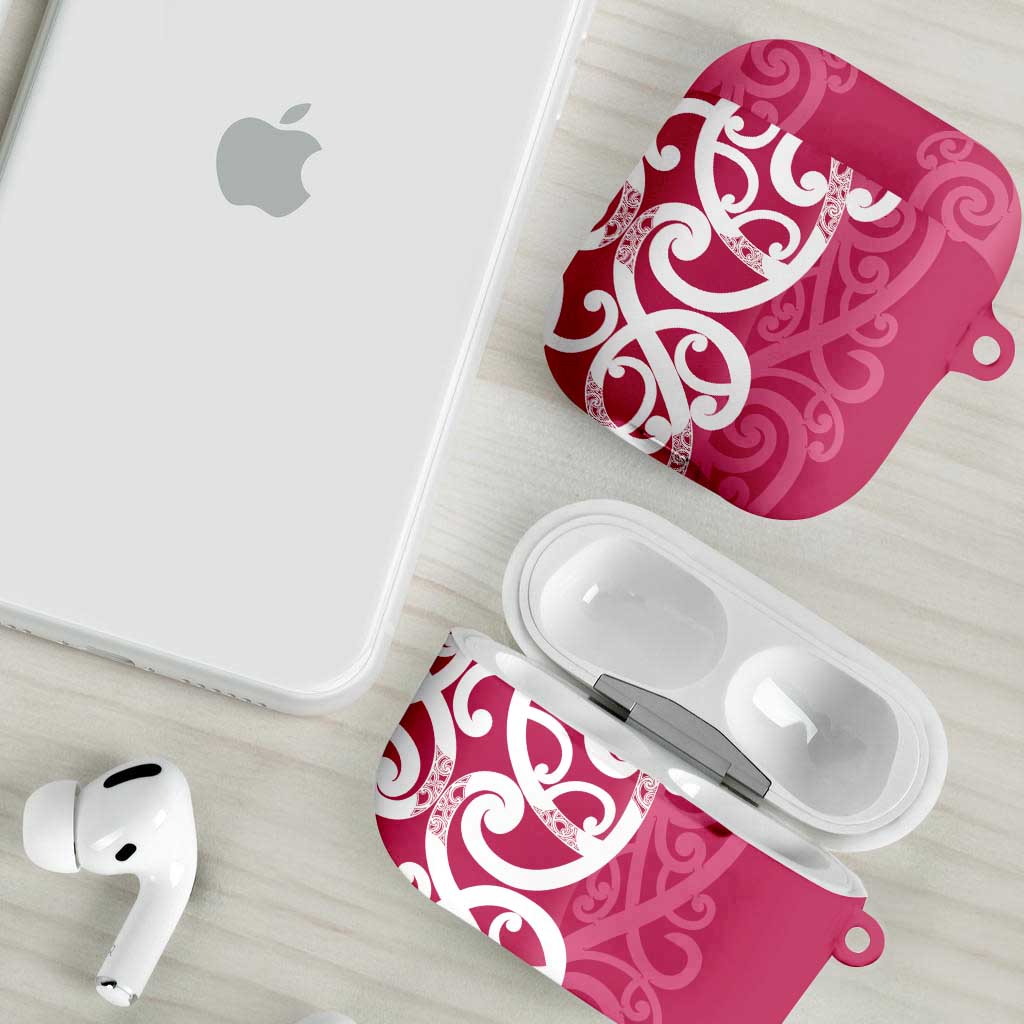 Breast Cancer Awareness Maori AirPods Case Koru Kowhaiwhai - Polynesian Pride