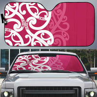 Breast Cancer Awareness Maori Auto Sun Shade Koru Kowhaiwhai - Polynesian Pride