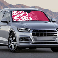 Breast Cancer Awareness Maori Auto Sun Shade Koru Kowhaiwhai - Polynesian Pride