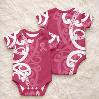 Breast Cancer Awareness Maori Baby Onesie Koru Kowhaiwhai