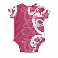 Breast Cancer Awareness Maori Baby Onesie Koru Kowhaiwhai
