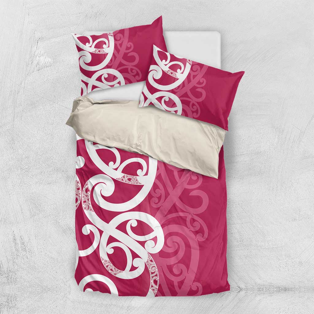 Breast Cancer Awareness Maori Bedding Set Koru Kowhaiwhai - Polynesian Pride