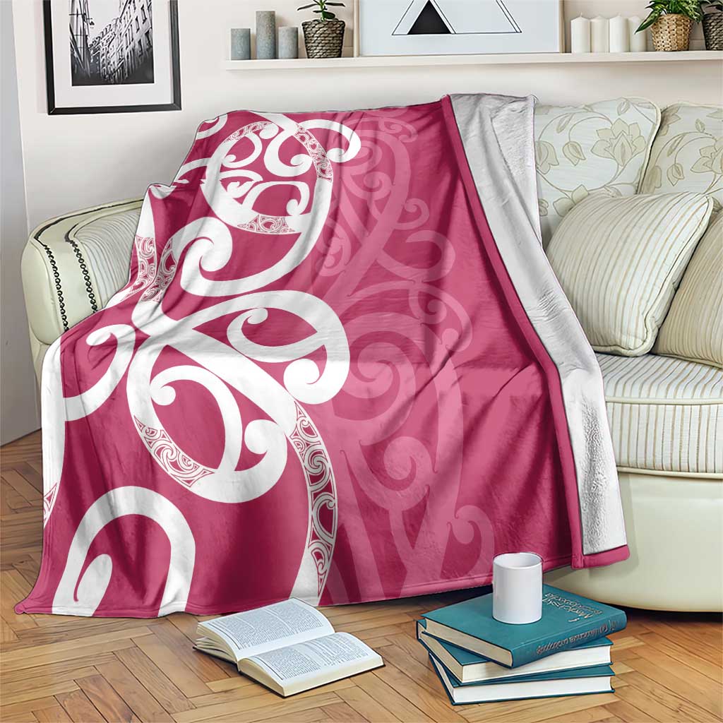 Breast Cancer Awareness Maori Blanket Koru Kowhaiwhai - Polynesian Pride