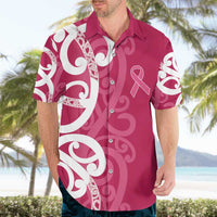 Breast Cancer Awareness Maori Hawaiian Shirt Koru Kowhaiwhai - Polynesian Pride