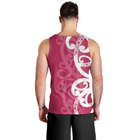 Breast Cancer Awareness Maori Men Tank Top Koru Kowhaiwhai - Polynesian Pride