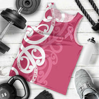 Breast Cancer Awareness Maori Men Tank Top Koru Kowhaiwhai - Polynesian Pride