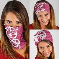 Breast Cancer Awareness Maori Neck Gaiter Koru Kowhaiwhai - Polynesian Pride