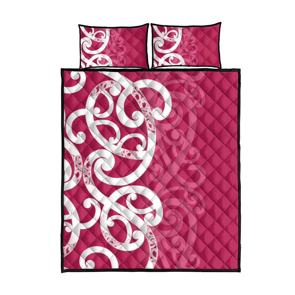 Breast Cancer Awareness Maori Quilt Bed Set Koru Kowhaiwhai - Polynesian Pride