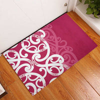 Breast Cancer Awareness Maori Rubber Doormat Koru Kowhaiwhai - Polynesian Pride