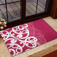 Breast Cancer Awareness Maori Rubber Doormat Koru Kowhaiwhai - Polynesian Pride