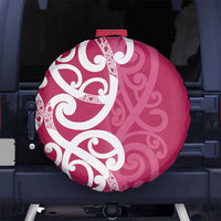 Breast Cancer Awareness Maori Spare Tire Cover Koru Kowhaiwhai - Polynesian Pride