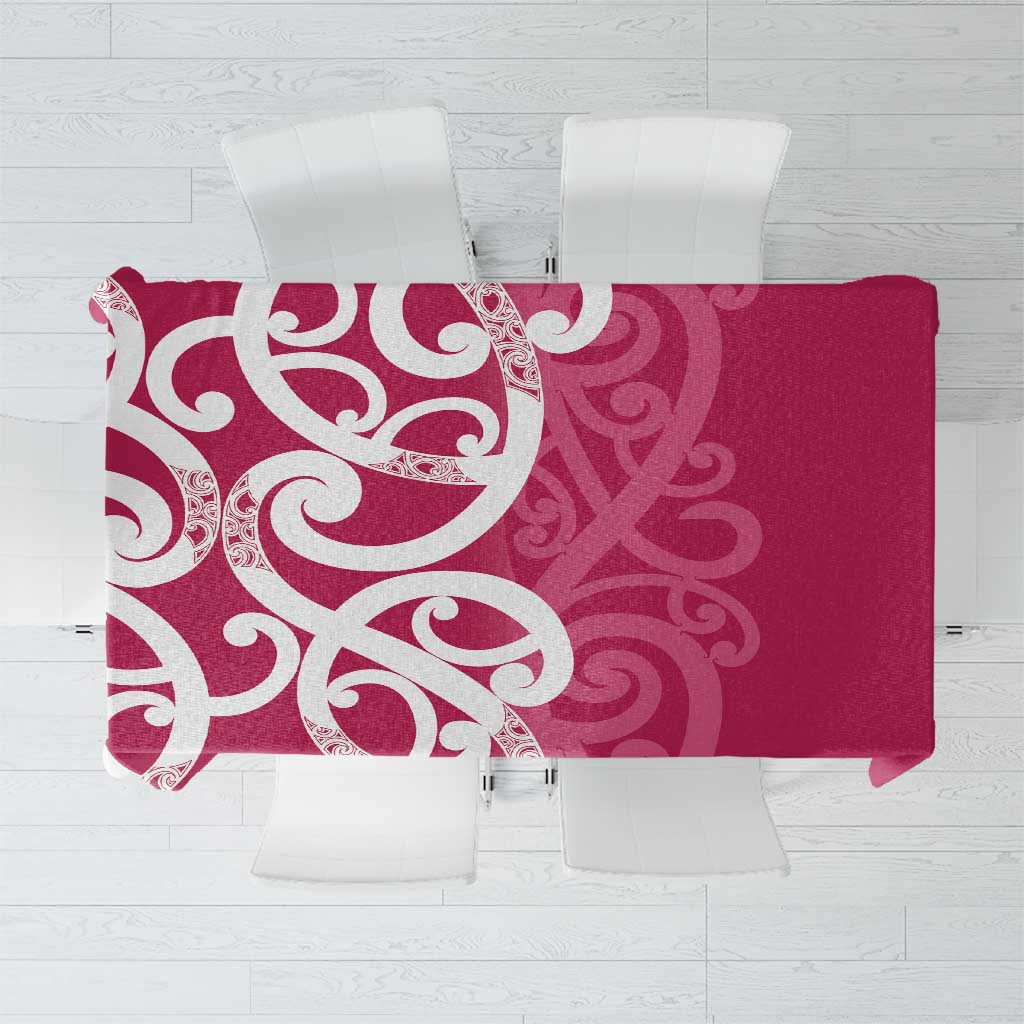 Breast Cancer Awareness Maori Tablecloth Koru Kowhaiwhai - Polynesian Pride