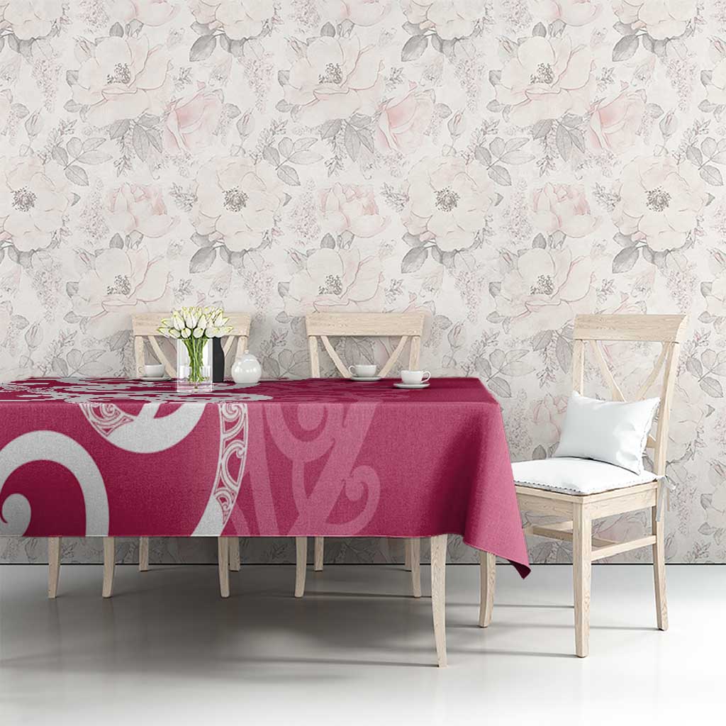 Breast Cancer Awareness Maori Tablecloth Koru Kowhaiwhai - Polynesian Pride
