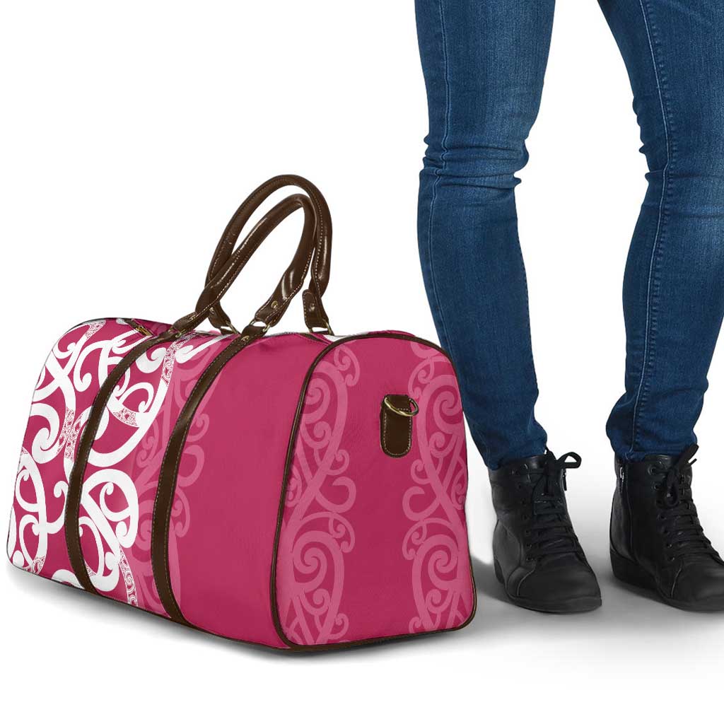 Breast Cancer Awareness Maori Travel Bag Koru Kowhaiwhai - Polynesian Pride