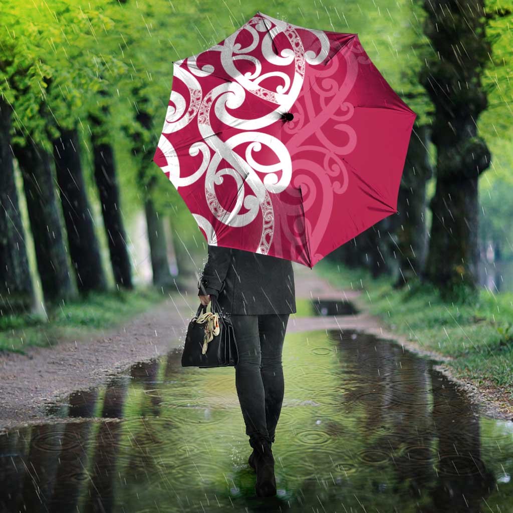 Breast Cancer Awareness Maori Umbrella Koru Kowhaiwhai - Polynesian Pride