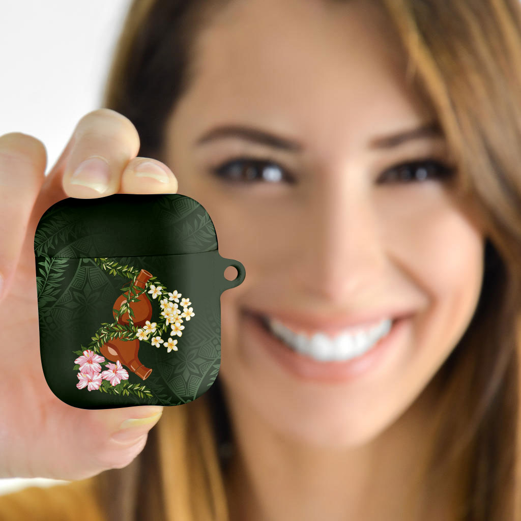 Aloha Hawaii Ipu Gourd Mix Maile Lei AirPods Case Sage Green LT7 - Polynesian Pride