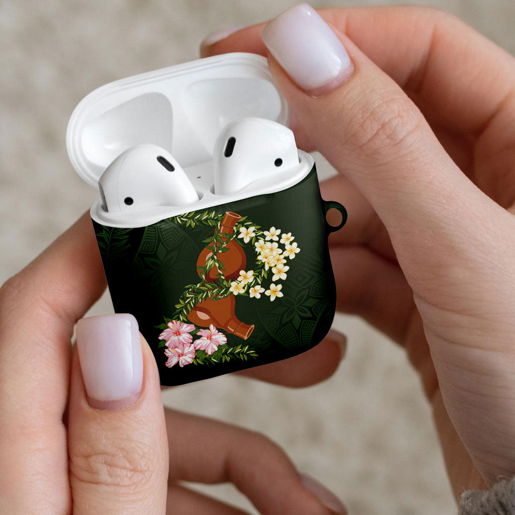 Aloha Hawaii Ipu Gourd Mix Maile Lei AirPods Case Sage Green LT7 - Polynesian Pride