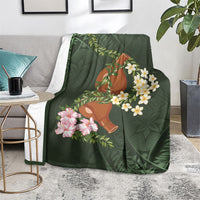 Aloha Hawaii Ipu Gourd Mix Maile Lei Blanket Sage Green LT7 - Polynesian Pride