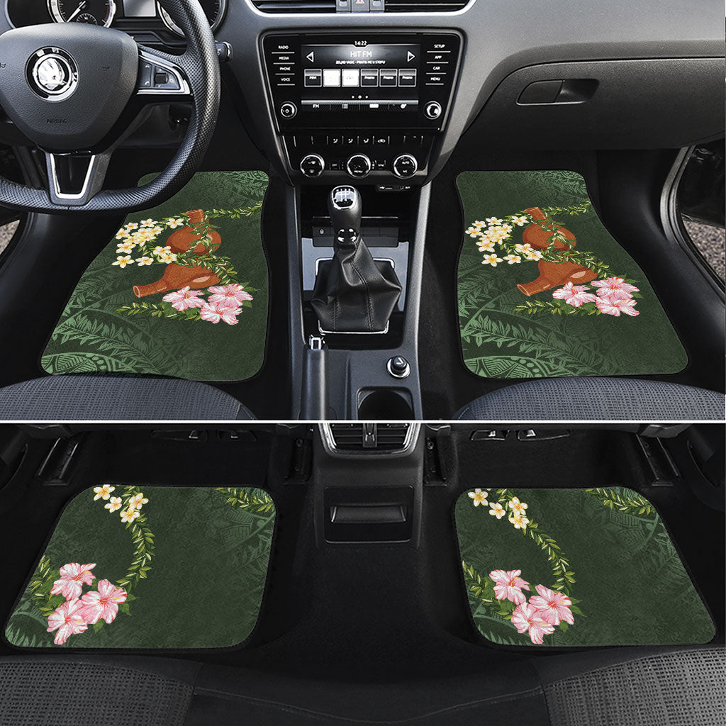 Aloha Hawaii Ipu Gourd Mix Maile Lei Car Mats Sage Green