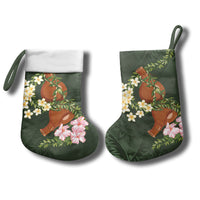 Aloha Hawaii Ipu Gourd Mix Maile Lei Christmas Stocking Sage Green LT7 - Polynesian Pride