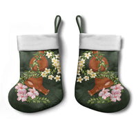 Aloha Hawaii Ipu Gourd Mix Maile Lei Christmas Stocking Sage Green LT7 - Polynesian Pride