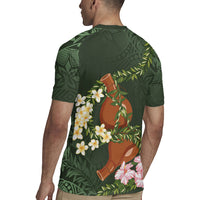 Aloha Hawaii Ipu Gourd Mix Maile Lei Rugby Jersey Sage Green LT7 - Polynesian Pride
