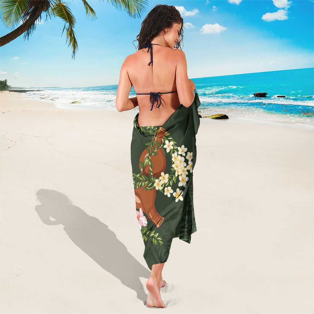Aloha Hawaii Ipu Gourd Mix Maile Lei Sarong Sage Green LT7 - Polynesian Pride