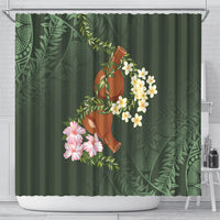 Aloha Hawaii Ipu Gourd Mix Maile Lei Shower Curtain Sage Green LT7 - Polynesian Pride
