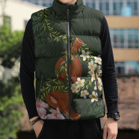 Aloha Hawaii Ipu Gourd Mix Maile Lei Sleeveless Puffer Jacket Sage Green LT7 - Polynesian Pride