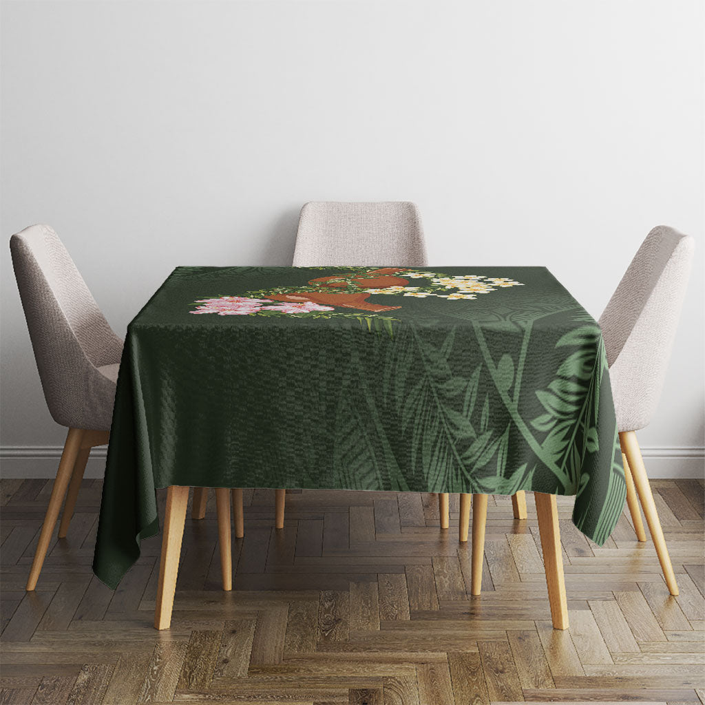 Aloha Hawaii Ipu Gourd Mix Maile Lei Tablecloth Sage Green LT7 - Polynesian Pride