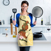 Aloha Hawaii Ipu Gourd Mix Kukui Nut Lei Apron Lemon Yellow LT7 - Polynesian Pride
