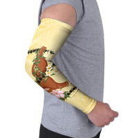 Aloha Hawaii Ipu Gourd Mix Kukui Nut Lei Arm Sleeves Lemon Yellow LT7 - Polynesian Pride