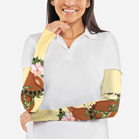 Aloha Hawaii Ipu Gourd Mix Kukui Nut Lei Arm Sleeves Lemon Yellow LT7 - Polynesian Pride