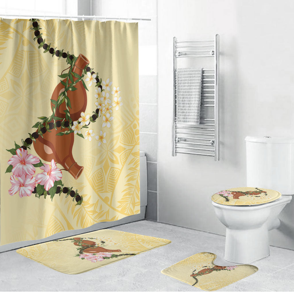 Aloha Hawaii Ipu Gourd Mix Kukui Nut Lei Bathroom Set Lemon Yellow LT7 Bathroom Set (4 pcs) Lemon Yellow - Polynesian Pride