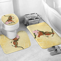 Aloha Hawaii Ipu Gourd Mix Kukui Nut Lei Bathroom Set Lemon Yellow LT7 Mat Set Only (3 pcs) One Size Lemon Yellow - Polynesian Pride